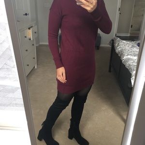 Burgundy Sweater Dress